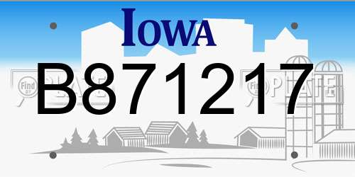 B871217 Iowa License Plate