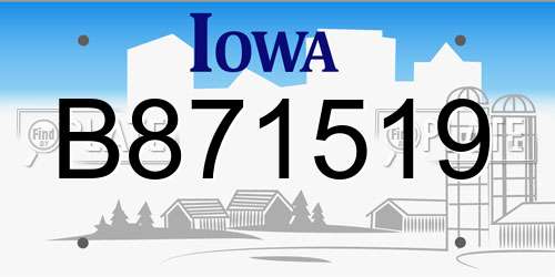 B871519 Iowa License Plate