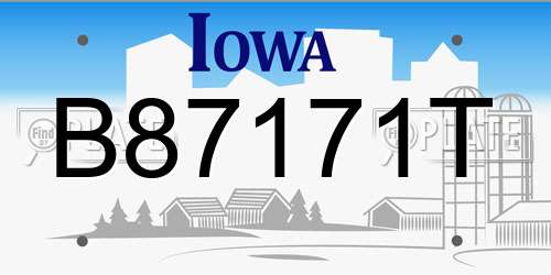 B87171T Iowa License Plate