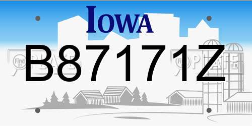B87171Z Iowa License Plate
