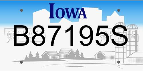 B87195S Iowa License Plate
