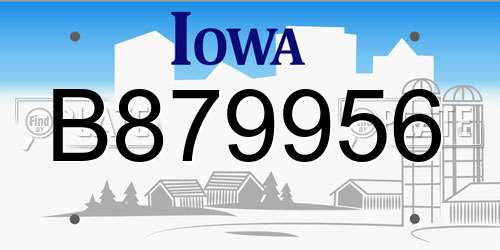 B879956 Iowa License Plate