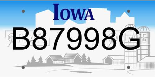 B87998G Iowa License Plate
