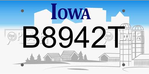 B8942T Iowa License Plate