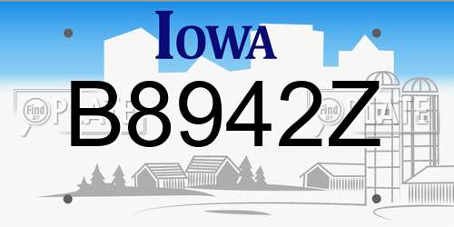 B8942Z Iowa License Plate