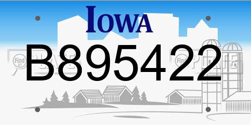 B895422 Iowa License Plate