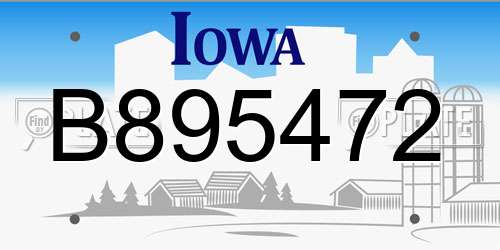 B895472 Iowa License Plate
