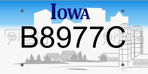 B8977C Iowa License Plate