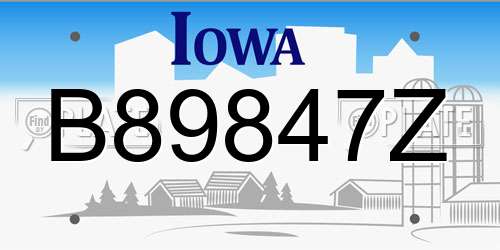 B89847Z Iowa License Plate