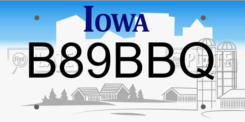 B89BBQ Iowa License Plate