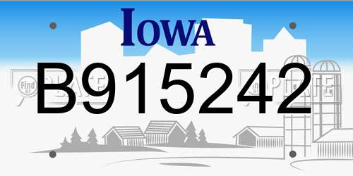 B915242 Iowa License Plate