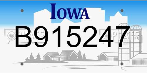 B915247 Iowa License Plate
