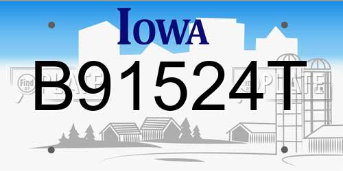 B91524T Iowa License Plate