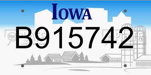 B915742 Iowa License Plate