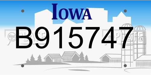 B915747 Iowa License Plate
