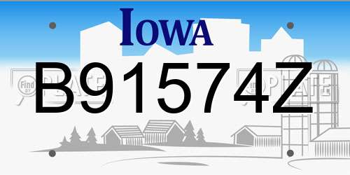 B91574Z Iowa License Plate