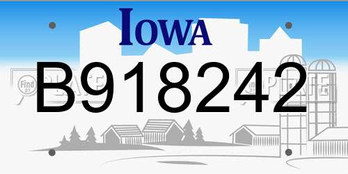 B918242 Iowa License Plate