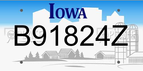 B91824Z Iowa License Plate