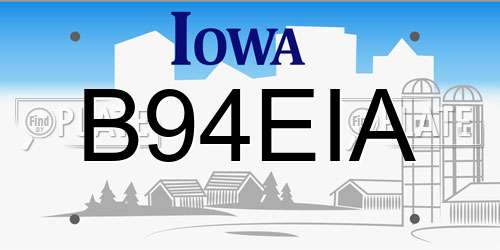 B94EIA Iowa License Plate