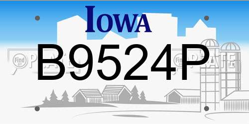 B9524P Iowa License Plate