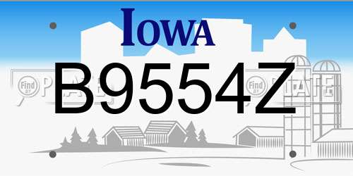 B9554Z Iowa License Plate