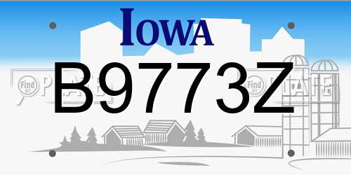 B9773Z Iowa License Plate