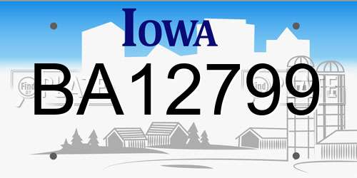 BA12799 Iowa License Plate