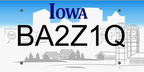 BA2Z1Q Iowa License Plate