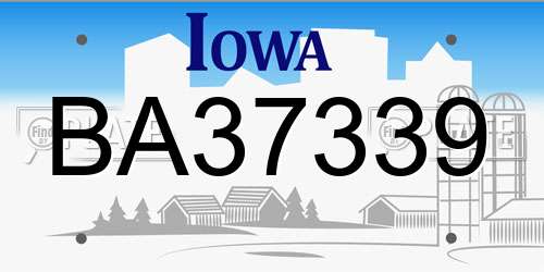 BA37339 Iowa License Plate