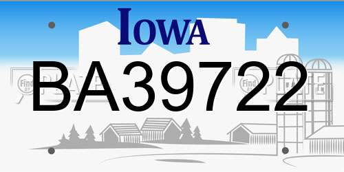BA39722 Iowa License Plate