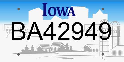 BA42949 Iowa License Plate