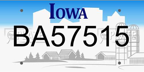 BA57515 Iowa License Plate