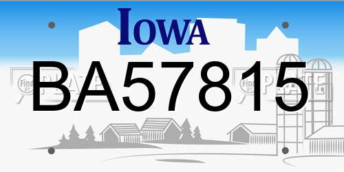 BA57815 Iowa License Plate