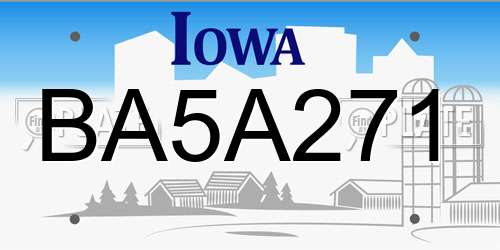 BA5A271 Iowa License Plate