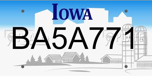 BA5A771 Iowa License Plate
