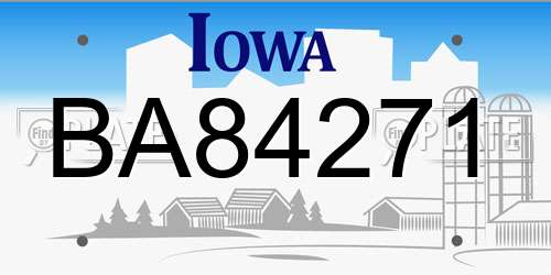 BA84271 Iowa License Plate