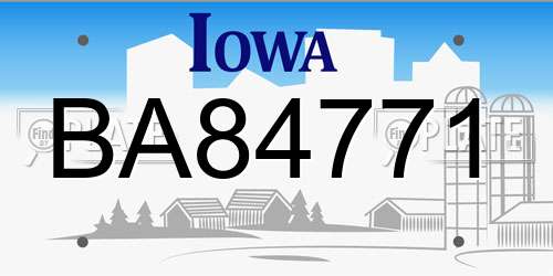 BA84771 Iowa License Plate