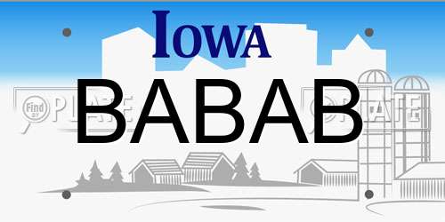 BABAB Iowa License Plate