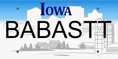 BABASTT Iowa License Plate