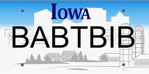BABTBIB Iowa License Plate