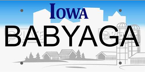 BABYAGA Iowa License Plate