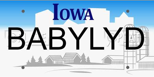 BABYLYD Iowa License Plate
