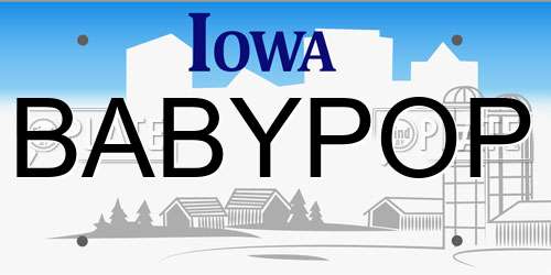 BABYPOP Iowa License Plate