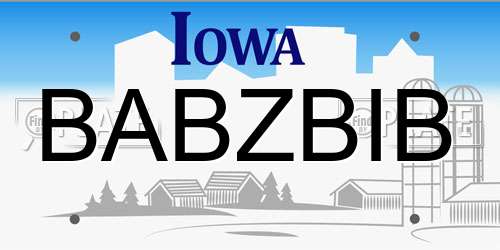 BABZBIB Iowa License Plate