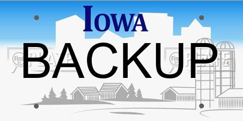 BACKUP Iowa License Plate