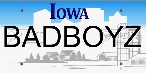 BADBOYZ Iowa License Plate