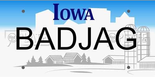 BADJAG Iowa License Plate