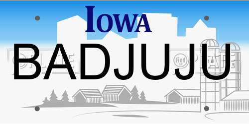 BADJUJU Iowa License Plate