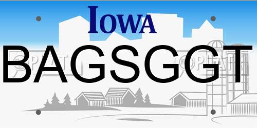 BAGSGGT Iowa License Plate