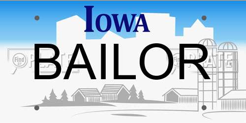 BAILOR Iowa License Plate